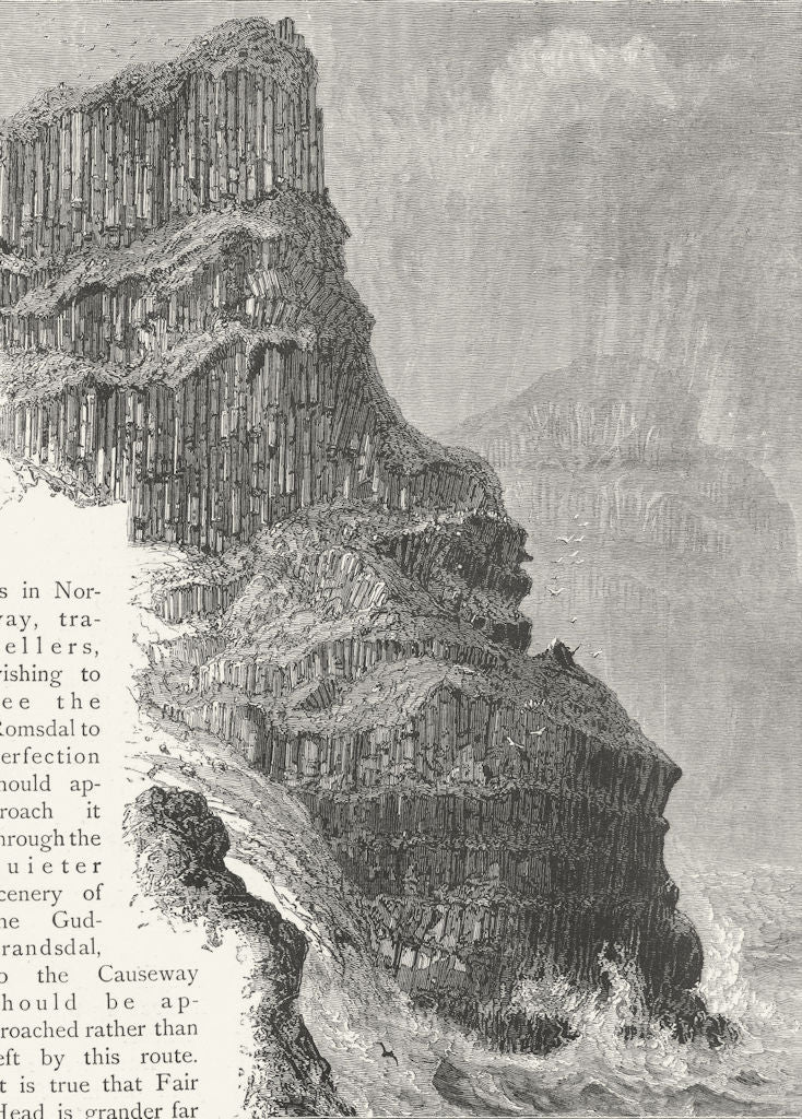 ULSTER. Pleaskin Head, Giant's Causeway 1888 old antique vintage print picture